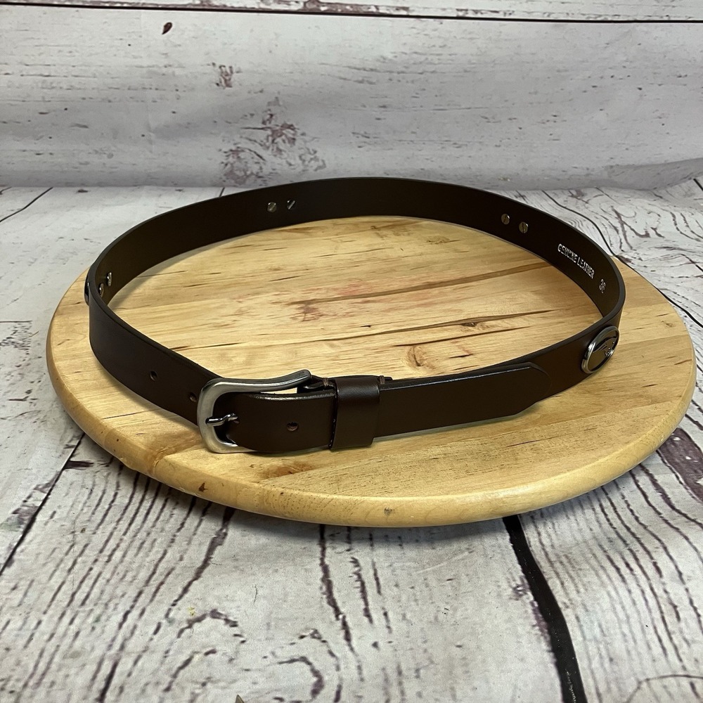 Eagles‎ Wings Belt Mens Size 36 NFL Genuine Leather Brown New England Patroits